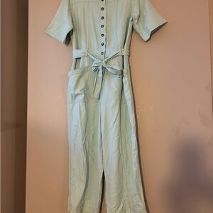 Madewell Mint Green Button-Up Jumpsuit